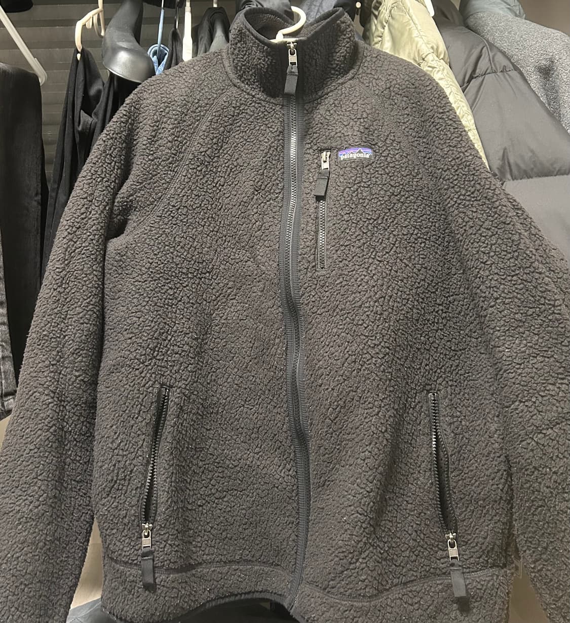 파타고니아 레트로 딥파일 플리스 풀집업 자켓 블랙 L(105) 상품이미지1