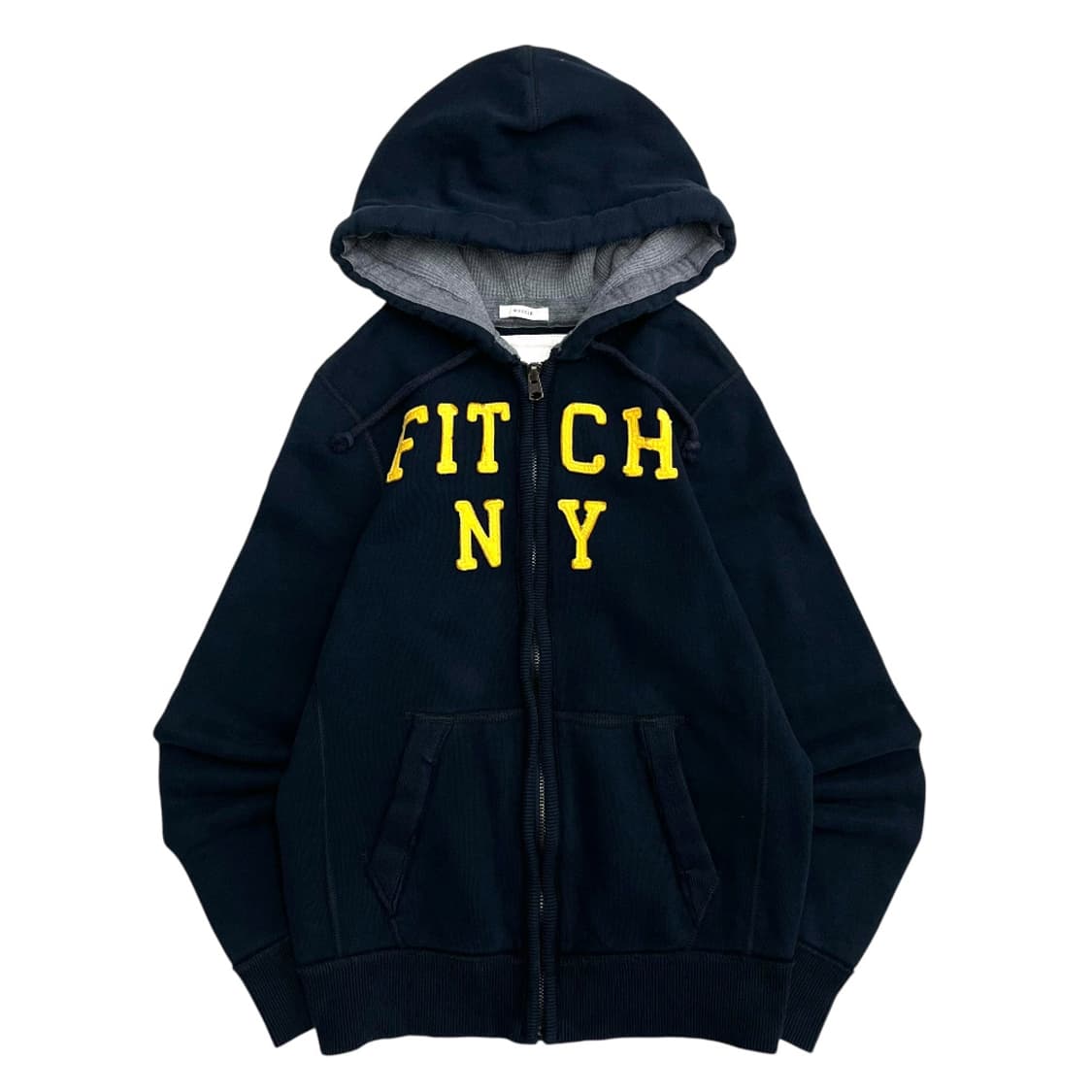 아베크롬비 옐로우 센터로고 네이비 후드집업 M 상품이미지2