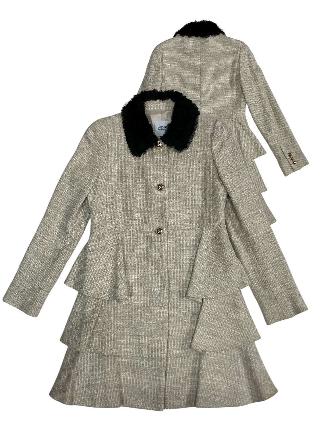 모스키노 블랙레이스 카라 플리츠 코트 90 상품이미지1