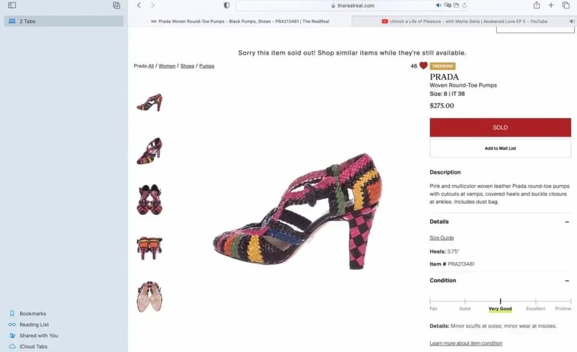 PRADA 프라다 우븐 둥근토 펌프스 상품이미지1