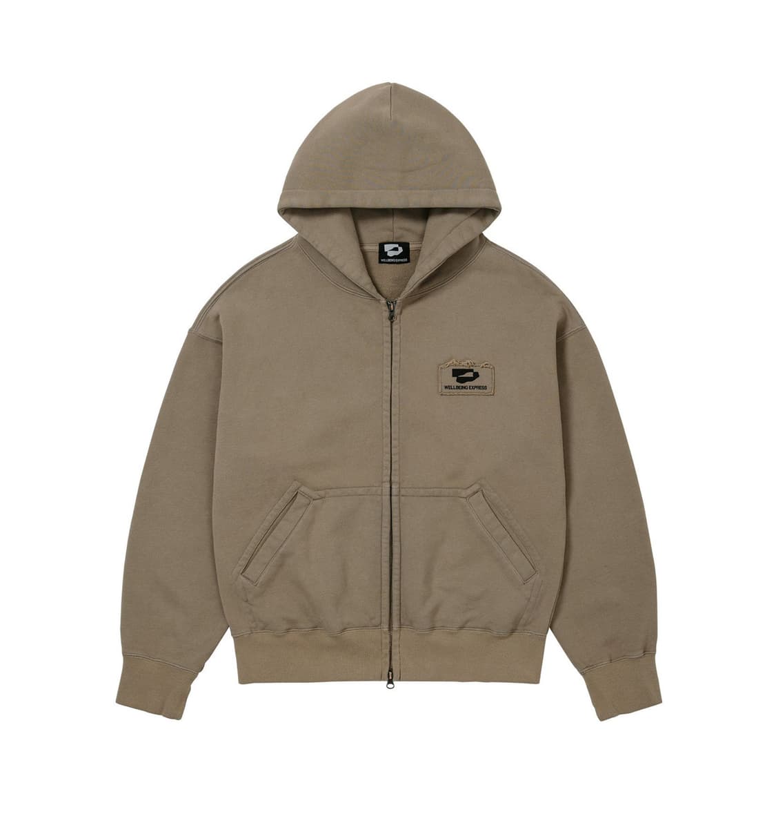 웰빙익스프레스 로고 패치 집업 - 모카 M 상품이미지1