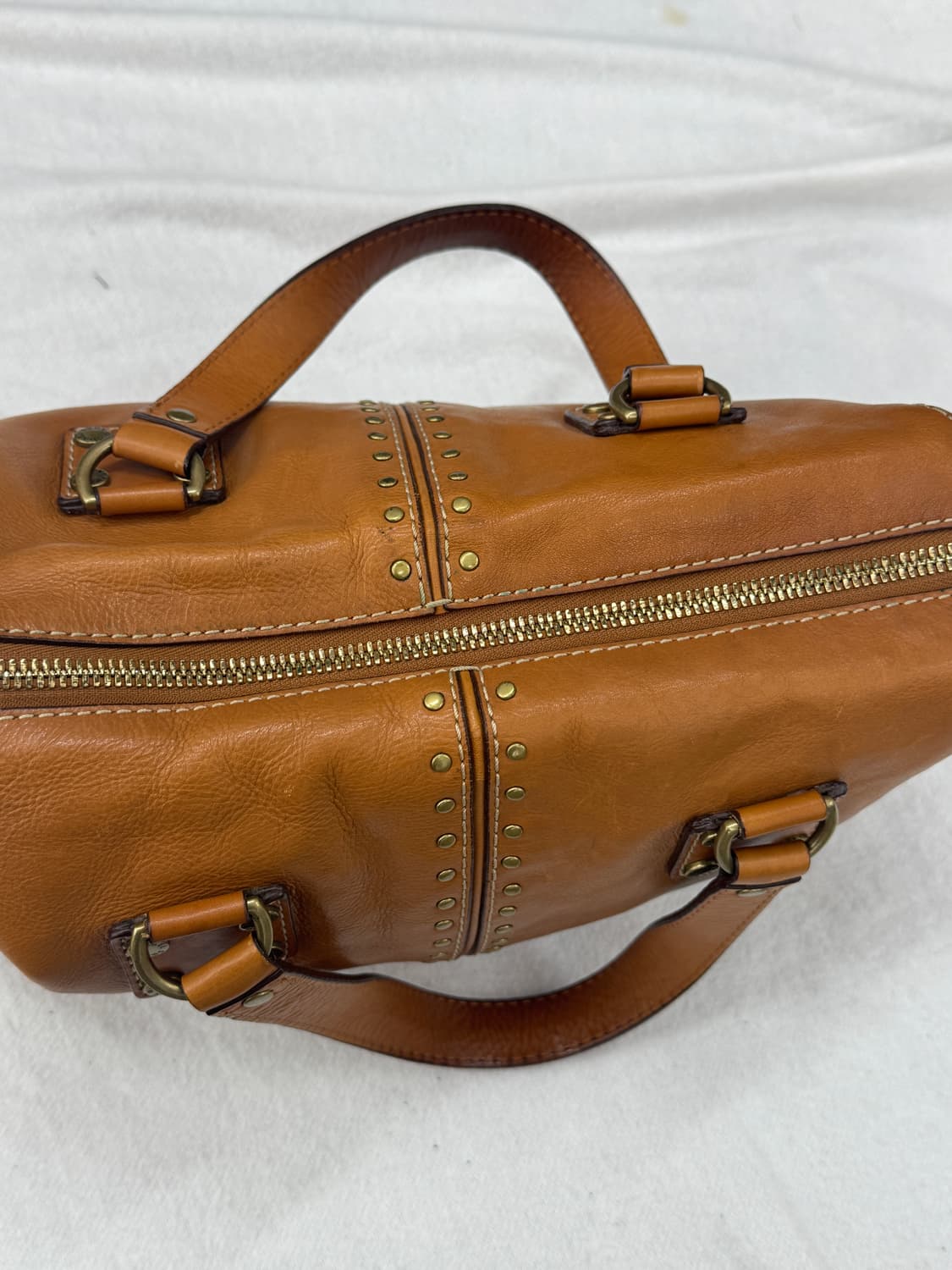 마이클 코어스  브라운 빈티지 레더 가죽 가방 숄더백 도트백 그런지 상품이미지4