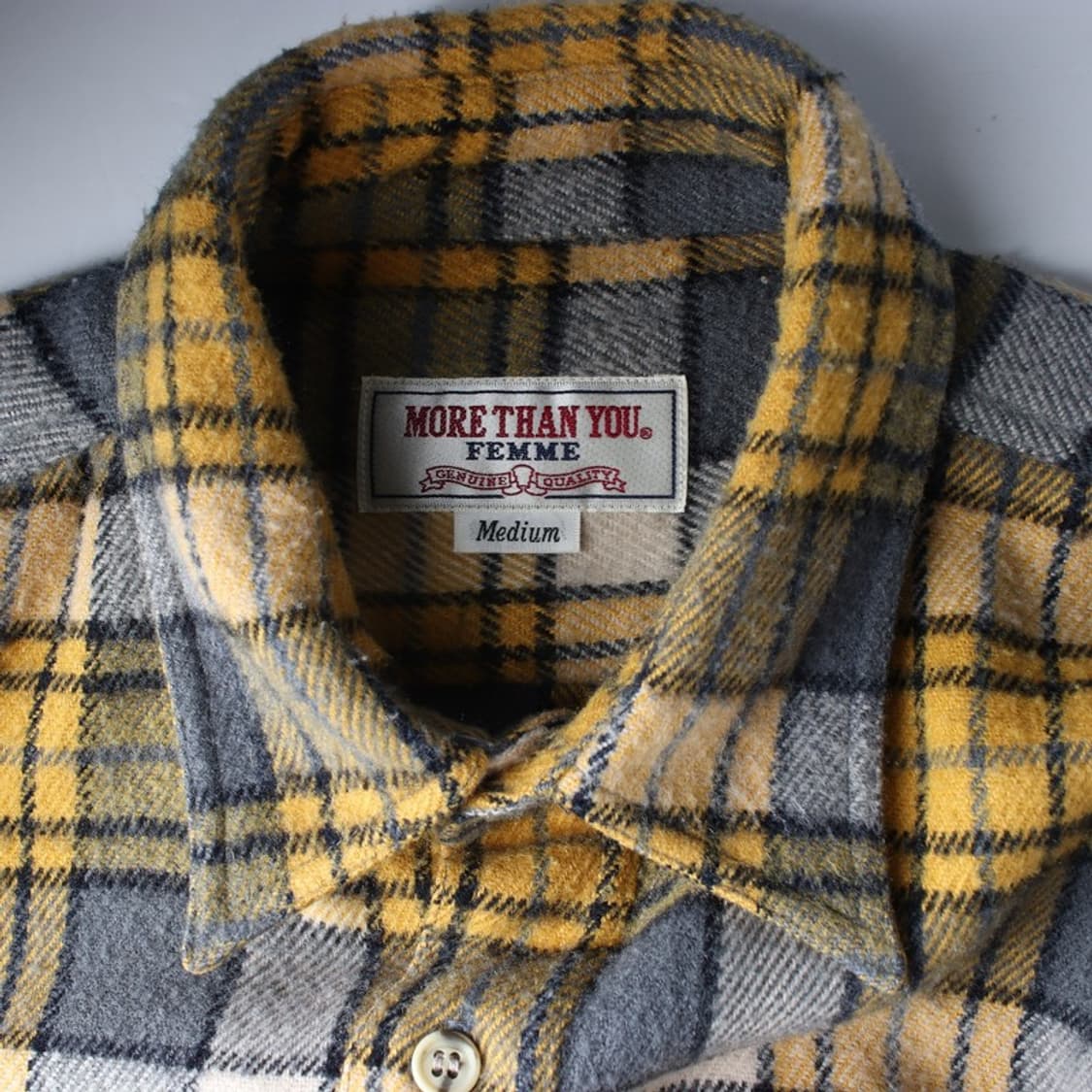 MORE THAN YOU FEMME 옐로우 타탄체크 헤비 플란넬 셔츠 M 상품이미지5