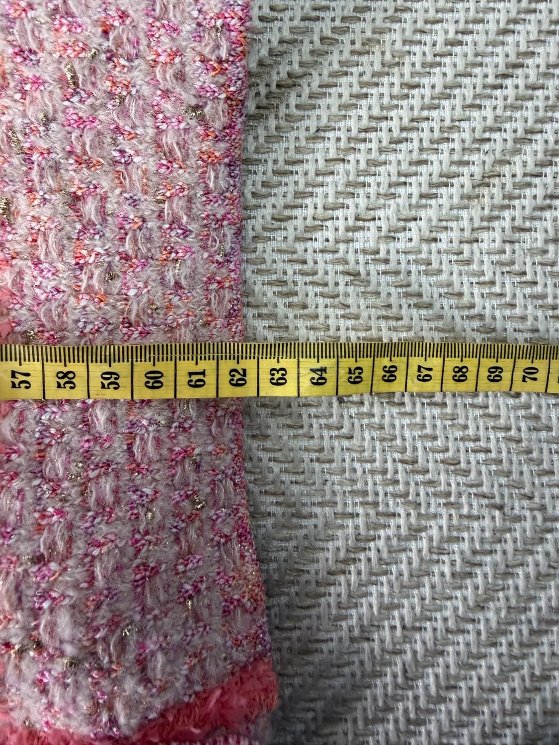 정품) TIME 타임 한섬 핑크 트위드 반팔 가디건 90 F 상품이미지10