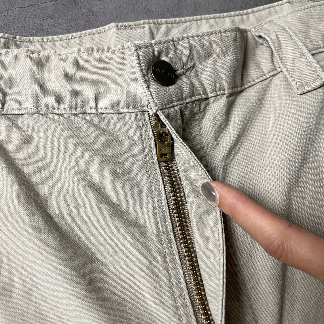 CARHARTT 칼하트 아이보리 싱글니 워크 팬츠 A00819 상품이미지3