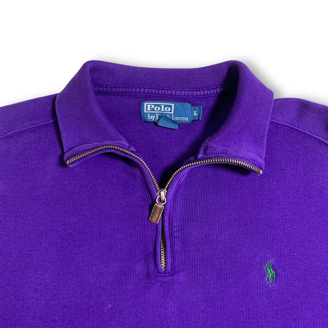 [XL] Polo Half Zip Pullover Purple 상품이미지2