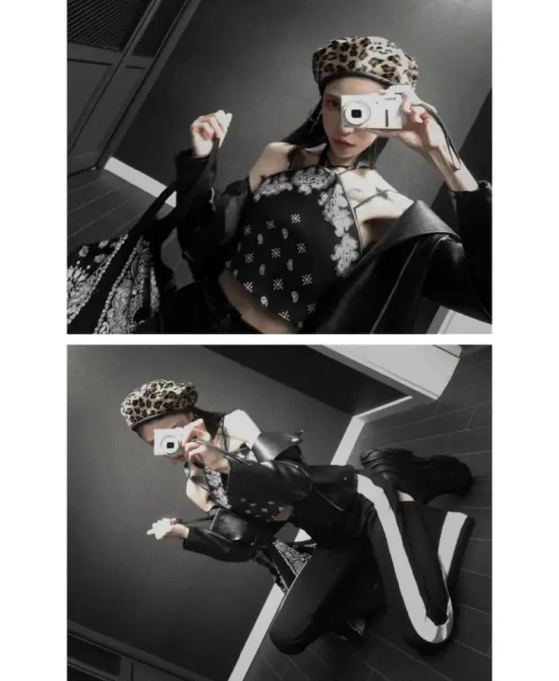 피소녀 레오파드 호피 베레모 상품이미지3