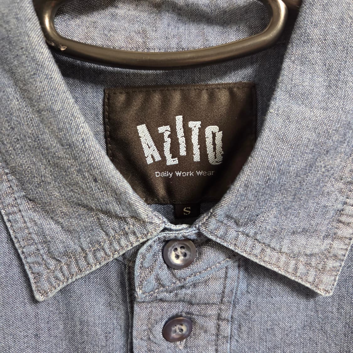 Azito 재팬 하프버튼 데님 워크셔츠 L(100) 상품이미지3