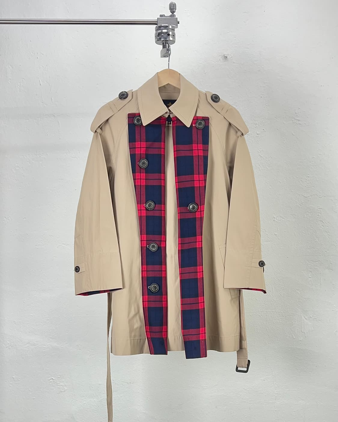 비비안 웨스트우드 앵글로마니아 베이지 타탄 나폴리 트렌치 맥 코트 상품이미지1