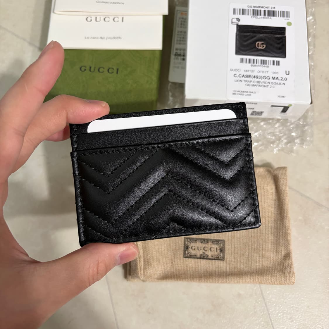 [새상품]구찌 GG 마틀라쎄 마몽 카드지갑 블랙 현대백화점 상품이미지2