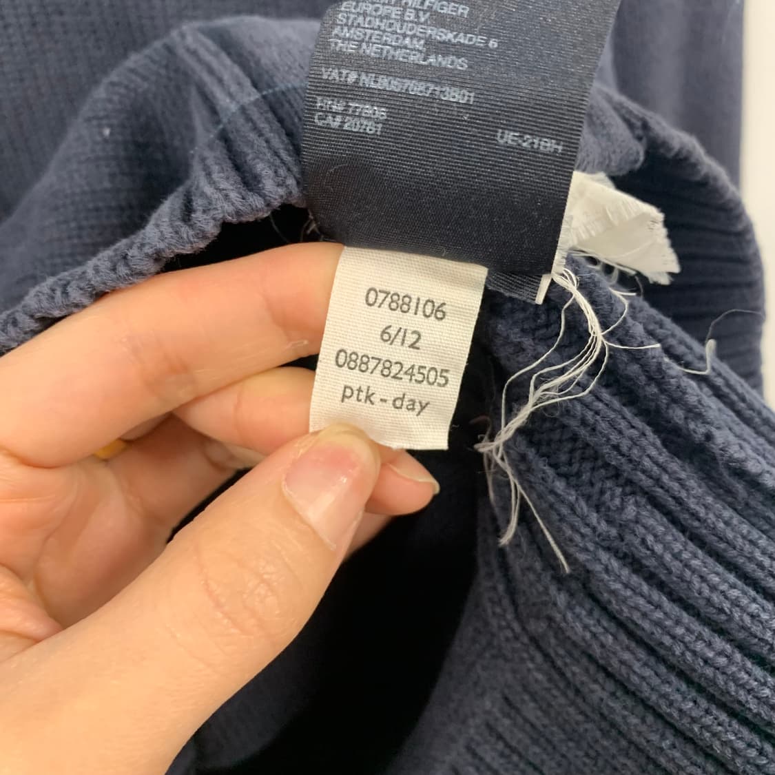 타미힐피거 네이비 니트 집업 가디건 상품이미지4