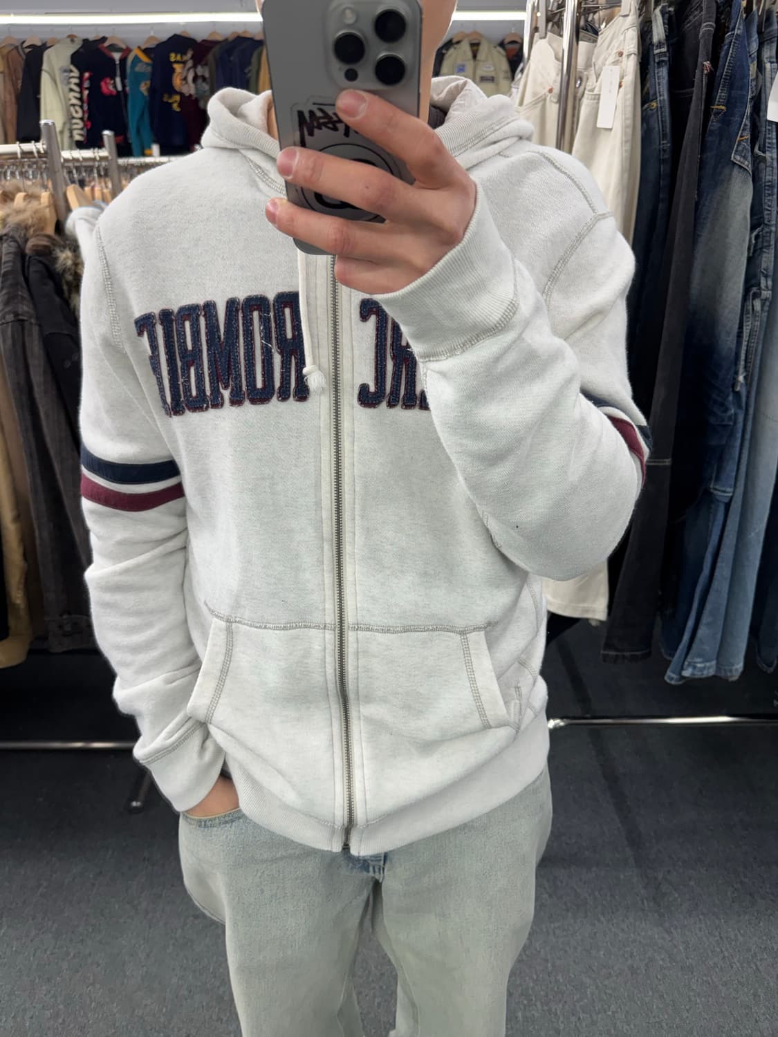 M)아베크롬비 빈티지 패치 후드집업 상품이미지1