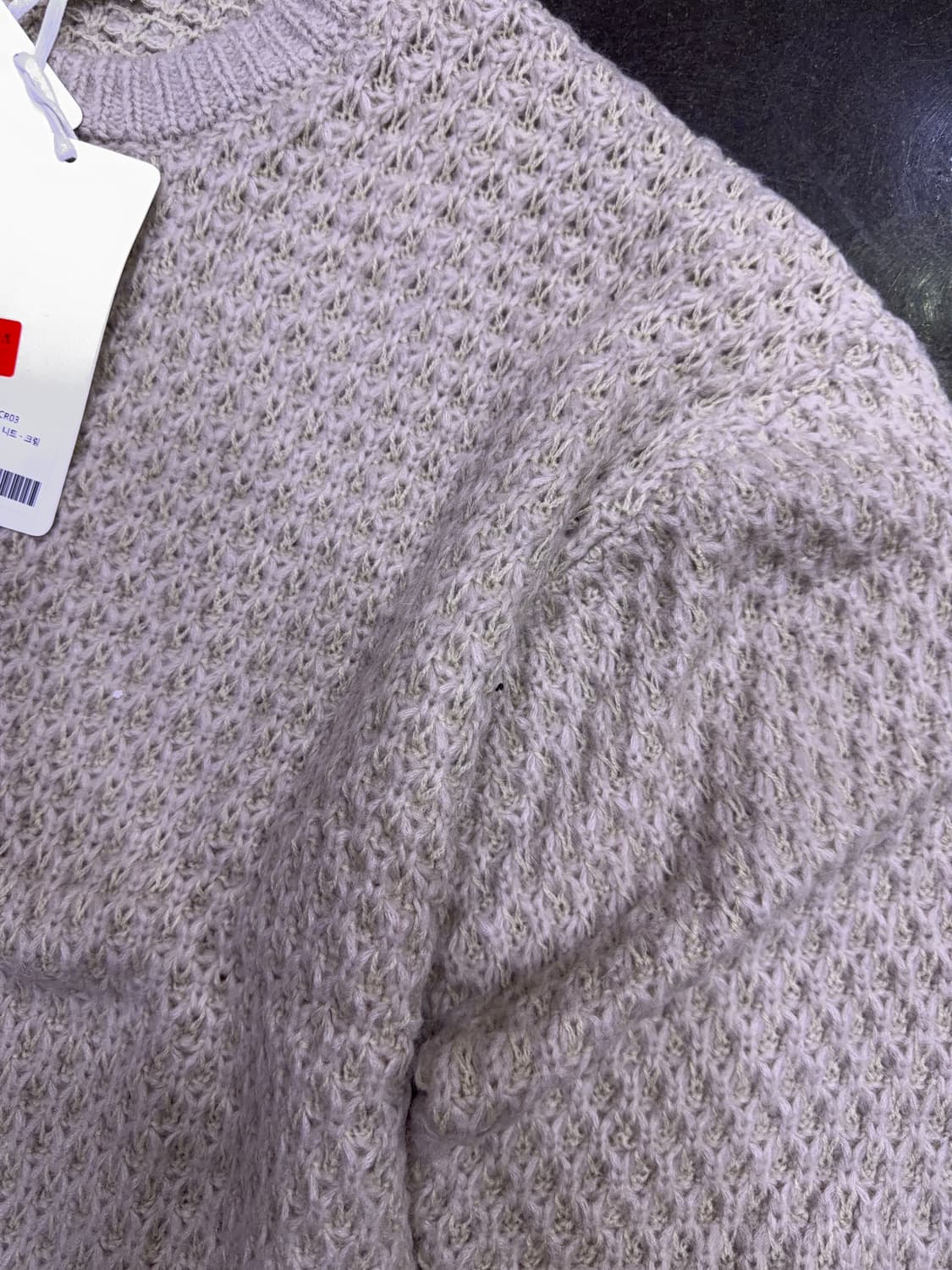 르마드 투톤 와플 울 라운드 니트 스웨터 3 사이즈 상품이미지8