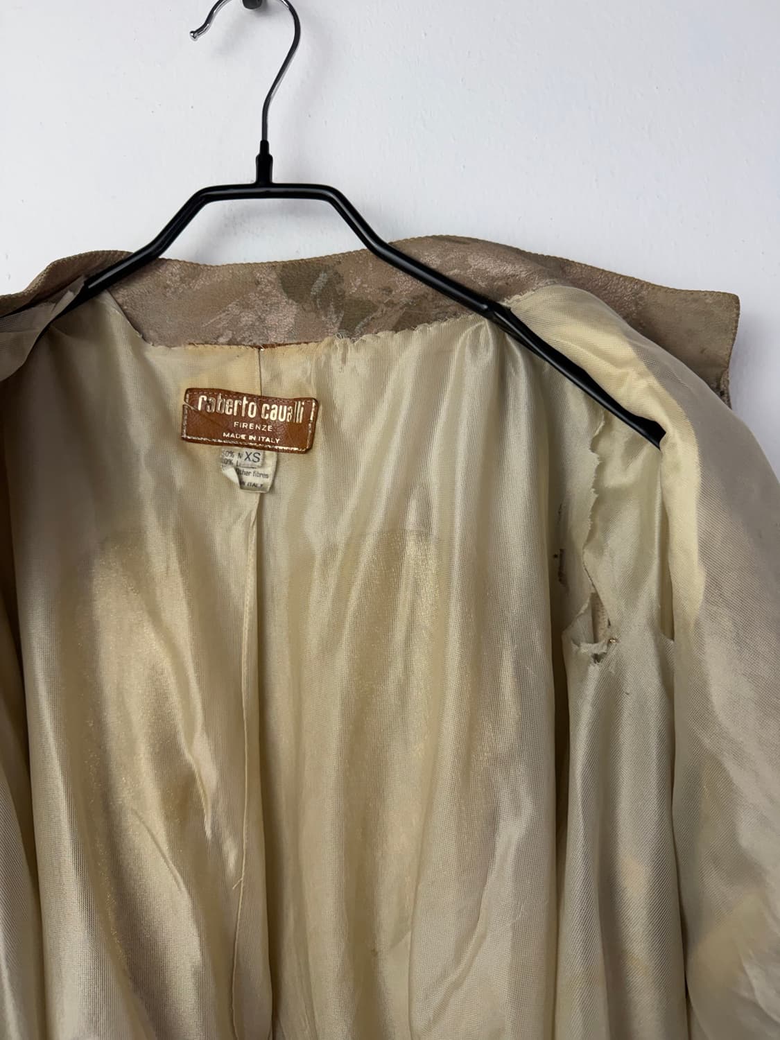 70s 로베르토 카발리 레더 믹스드 니트 블루종 상품이미지5