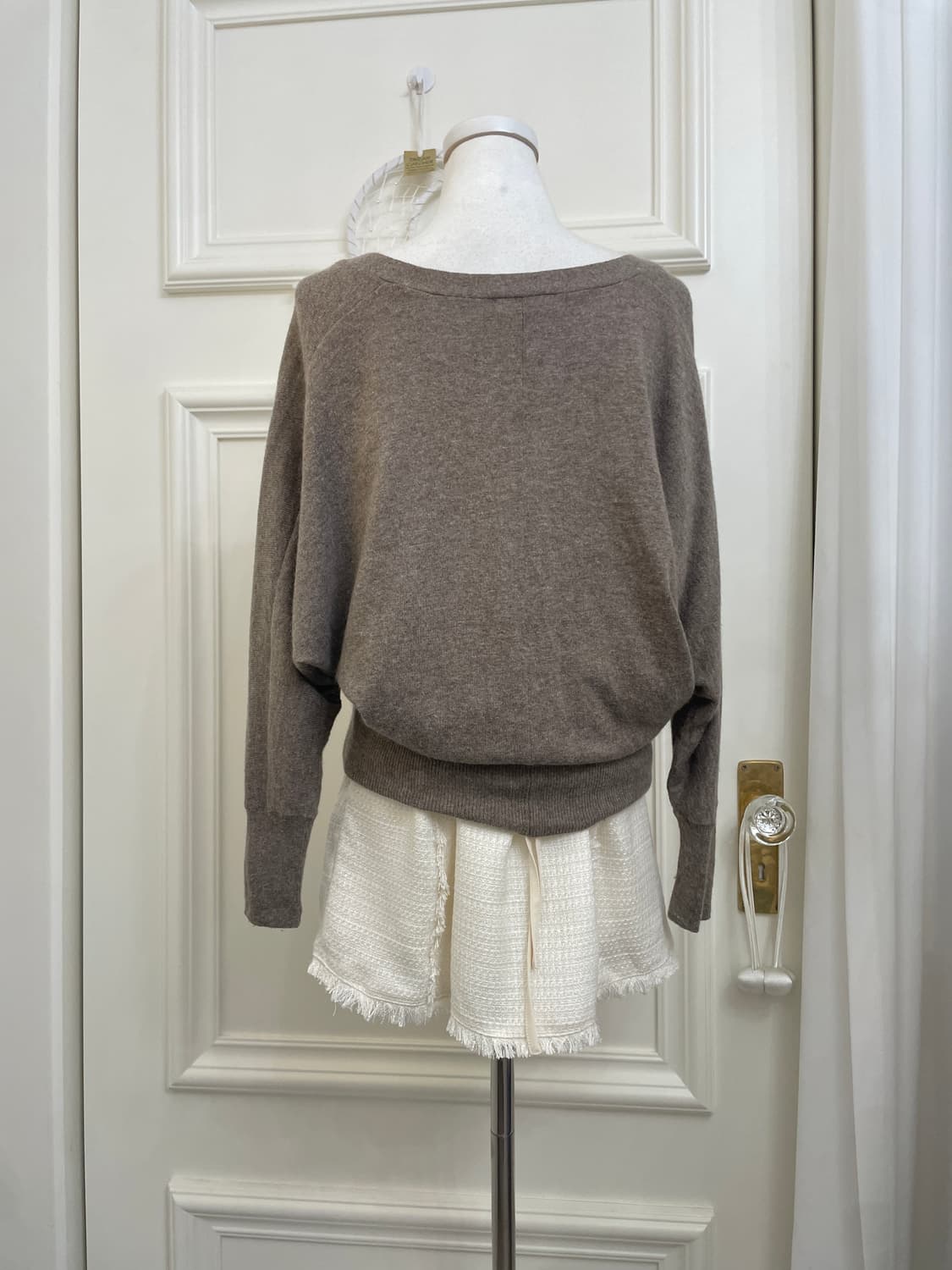 ivory tweed back lace-up mini skirt 상품이미지8