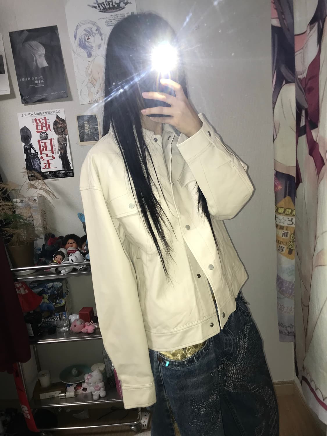 재패니즈 아이보리 레자셔츠 자켓 상품이미지1