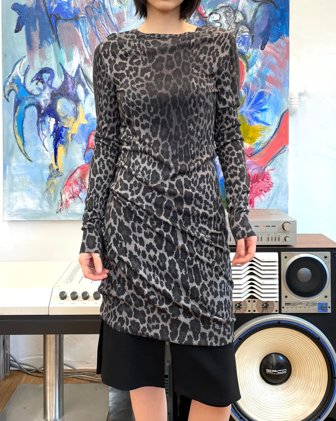 [M] 크리스토퍼케인 레오파드 니트 원피스 상품이미지1
