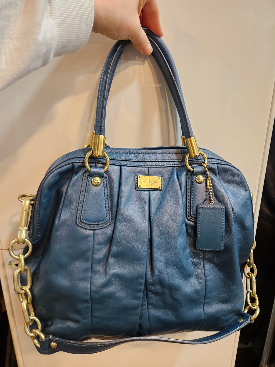  [정품] 코치 매디슨 래더 매기 숄더백 (딥틸 컬러/상태굿) 상품이미지1