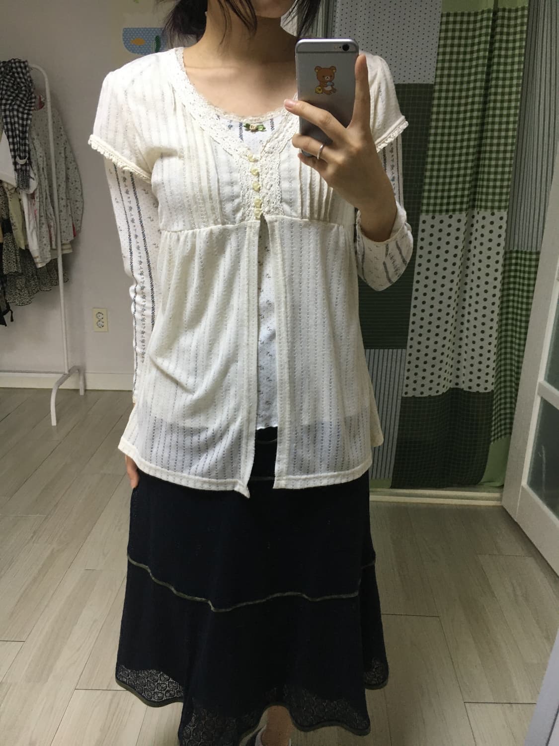 아이보리 플라워 도트 티셔츠 상품이미지7