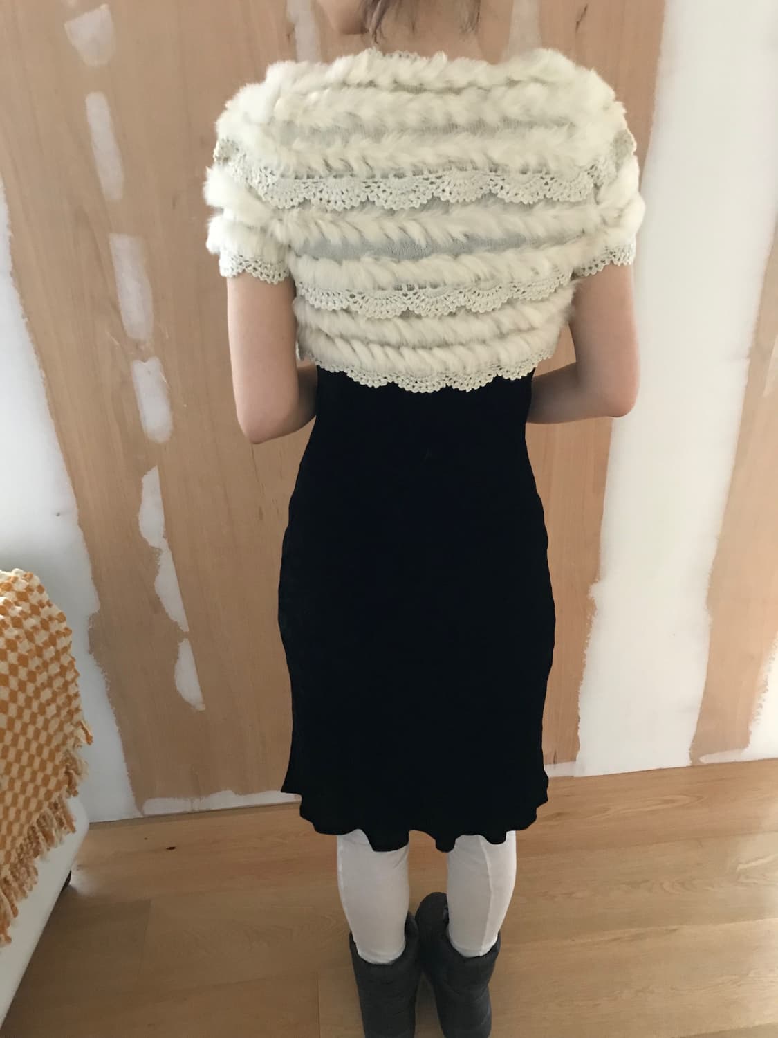 vintage ivory rabbit fur bolero 상품이미지2