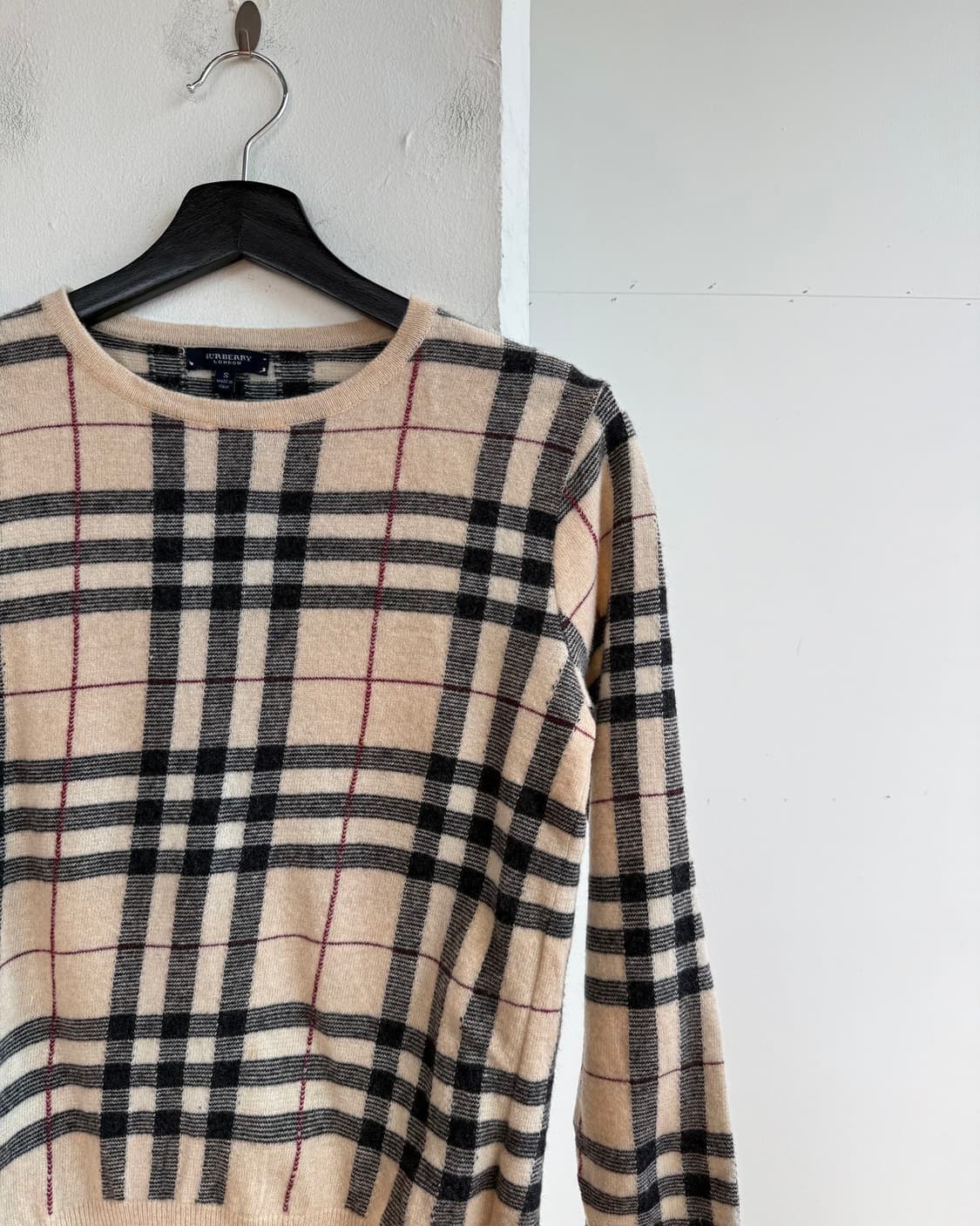 버버리 베이지 노바체크 울 니트  상품이미지5