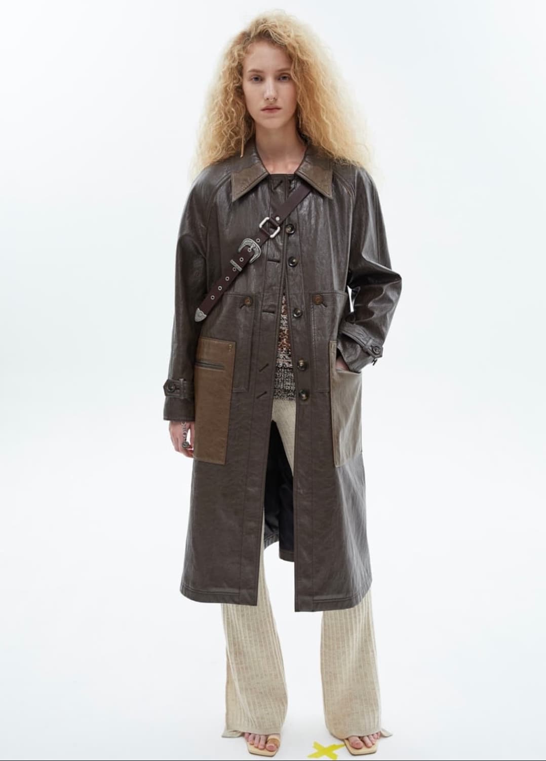 앤더슨벨 레더 롱코트 상품이미지1