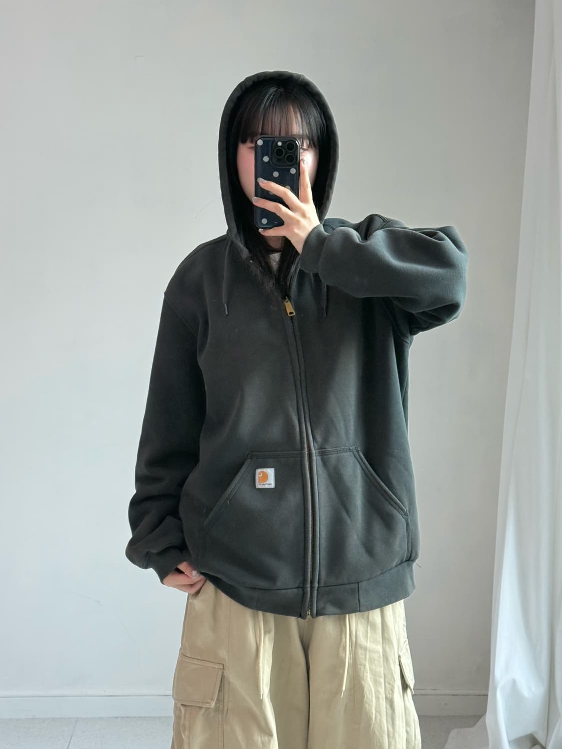 칼하트 블랙 후드집업 상품이미지3