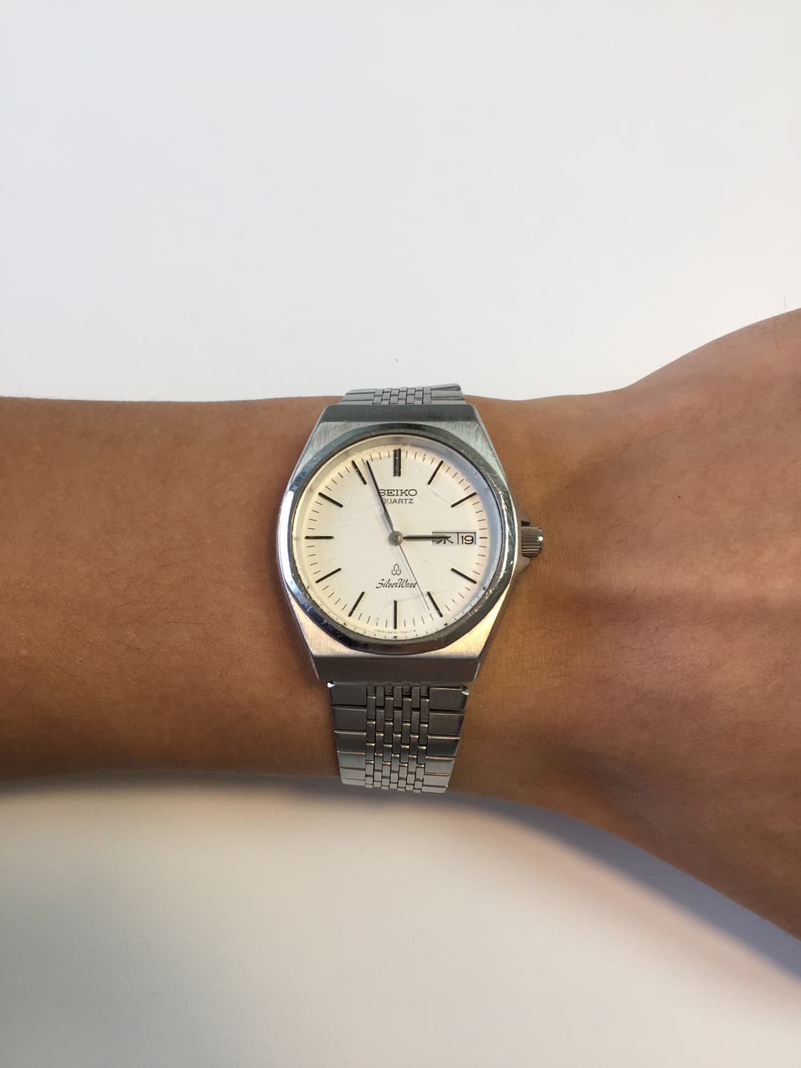 80s seiko silver wave quartz day-date 상품이미지3