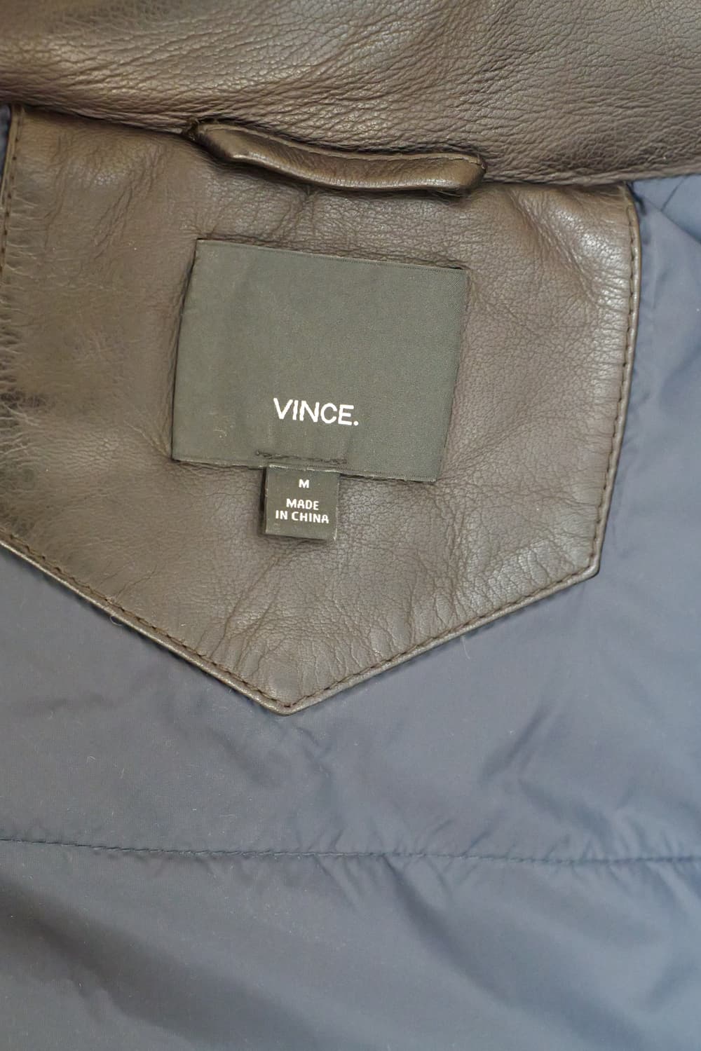 VINCE 빈스 가죽 패딩 조끼 딥브라운 M 상품이미지7