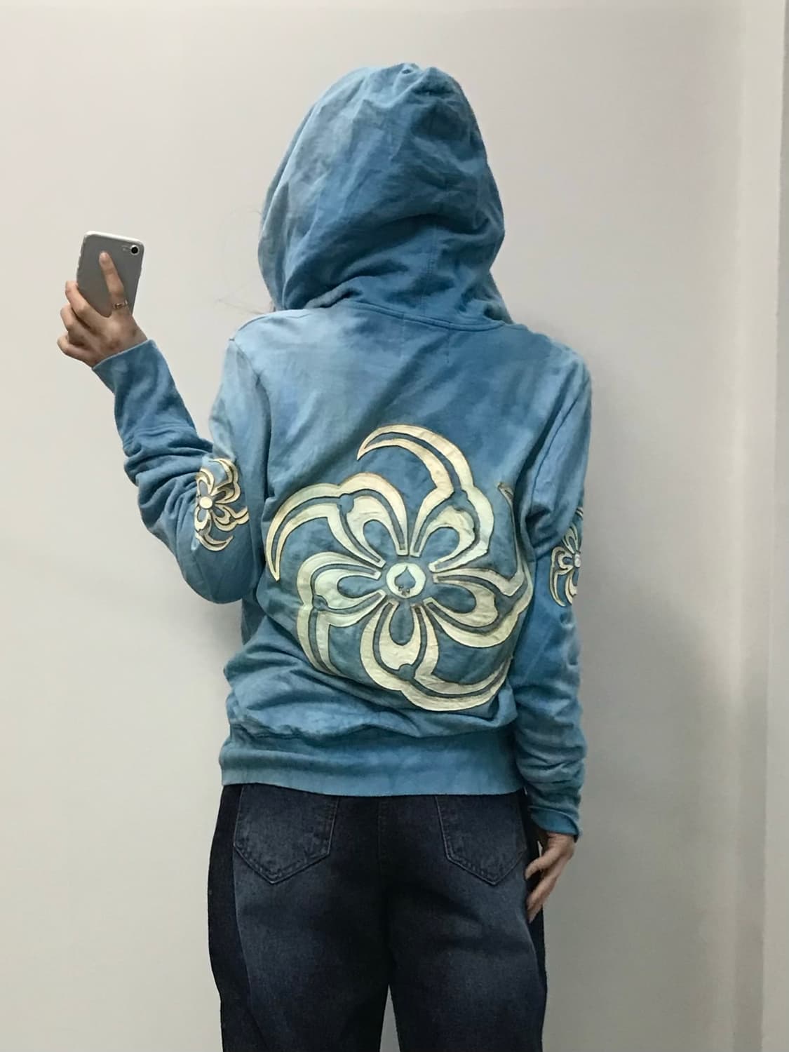 Salvage y2k 와투케 오리엔탈 레더 패치 후드집업 상품이미지2