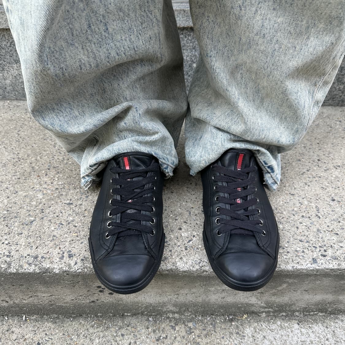 00s 빈티지 프라다 스포츠 가죽 스니커즈 상품이미지7