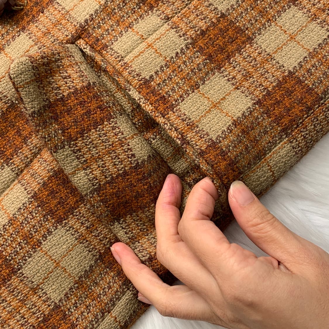 일본 빈티지 OLEART 울 체크 더블 자켓 1679 상품이미지7