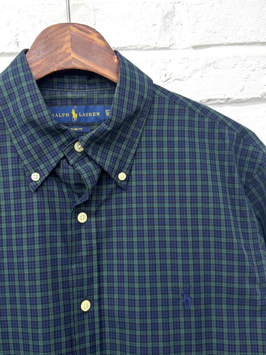 폴로 네이비 체크 슬림핏 셔츠 상품이미지4