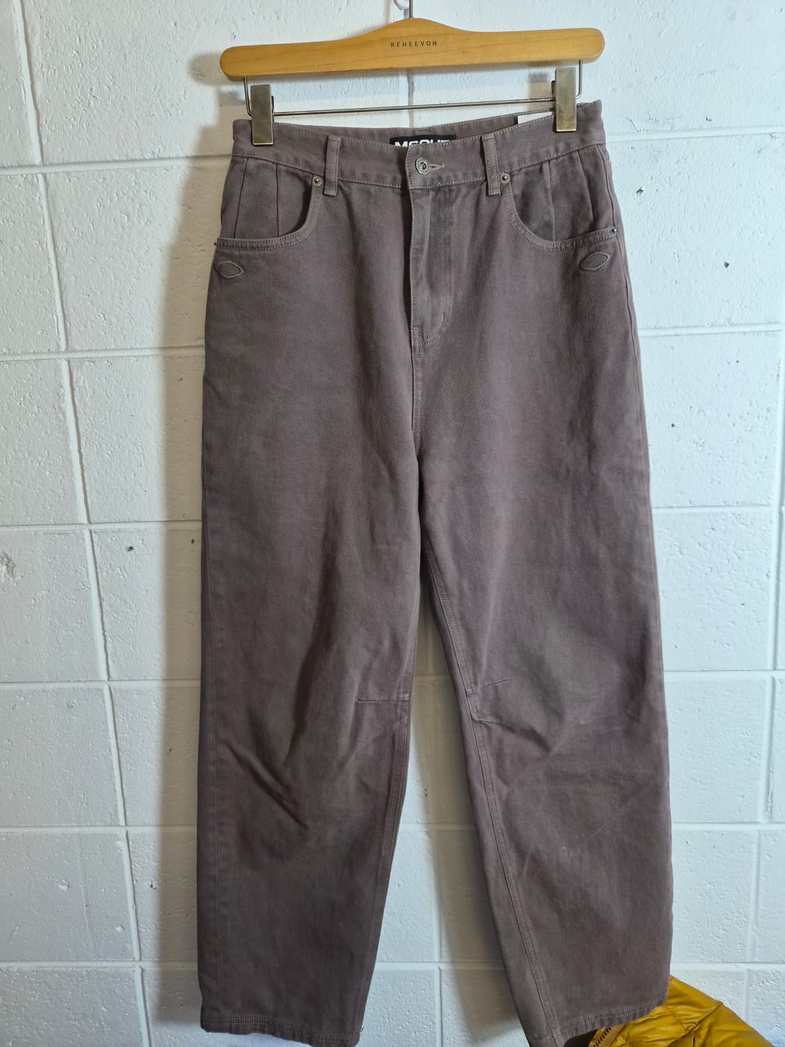 M) 미스치프 롬버스 슬라우치 워시드 진 로즈 브라운 팝니다 상품이미지1