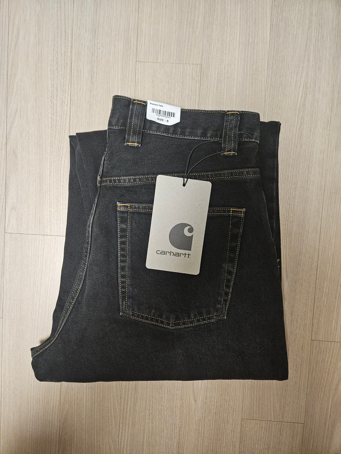 칼하트 WIP 브랜돈 팬츠 블랙 스톤 워시드 상품이미지3