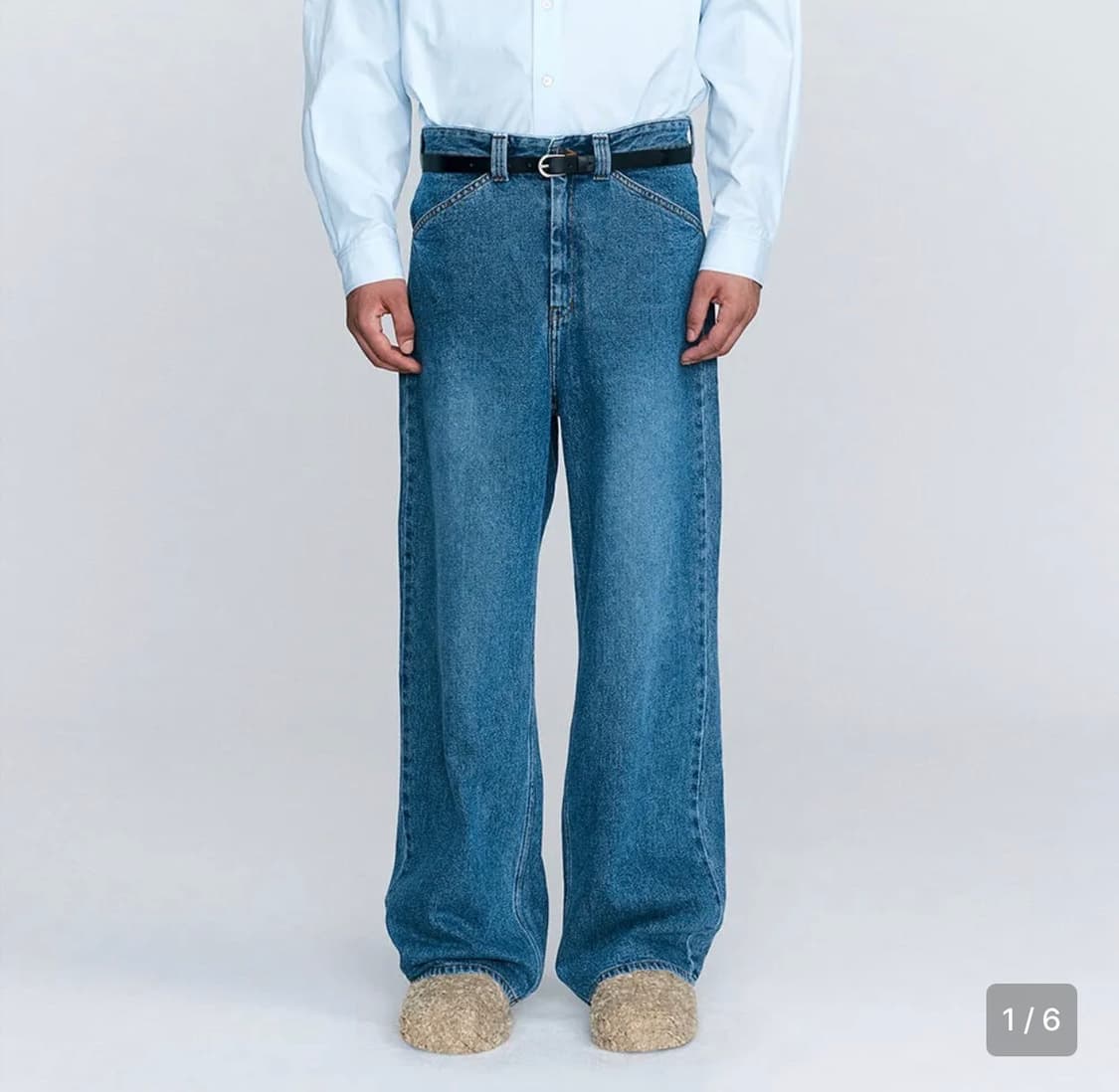 [L] 호이테(HEUTE) 워시드 데님 - 2회 착용, 실루엣 예술인 극 상품이미지2