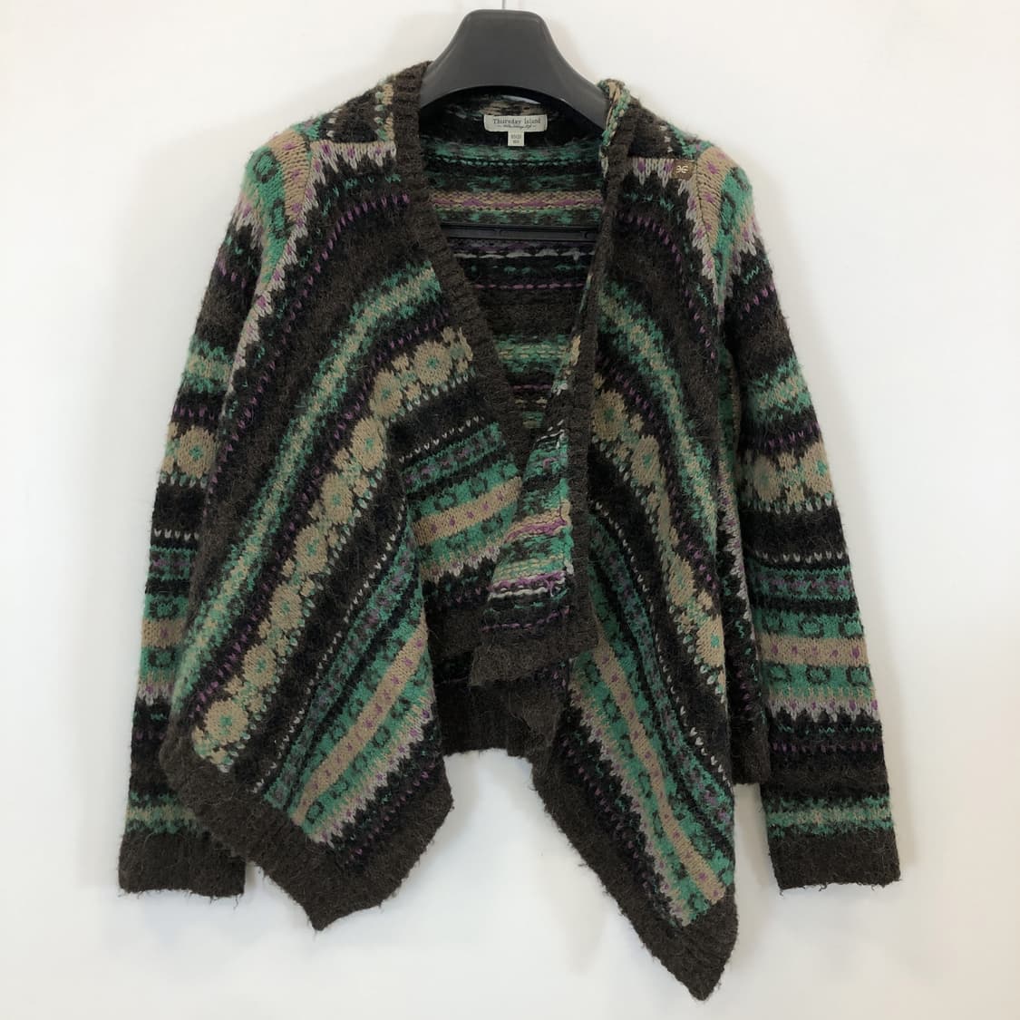 써스데이아일랜드 페어아일 오픈형 니트가디건 S 상품이미지1