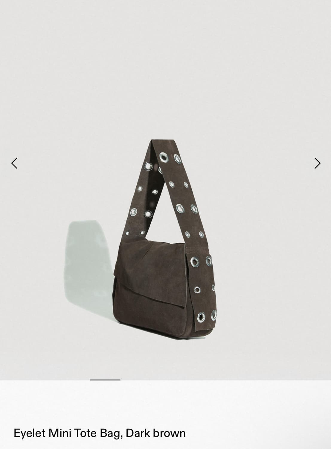 Leface Eyelet Mini Tote Bag, Dark brown 상품이미지4
