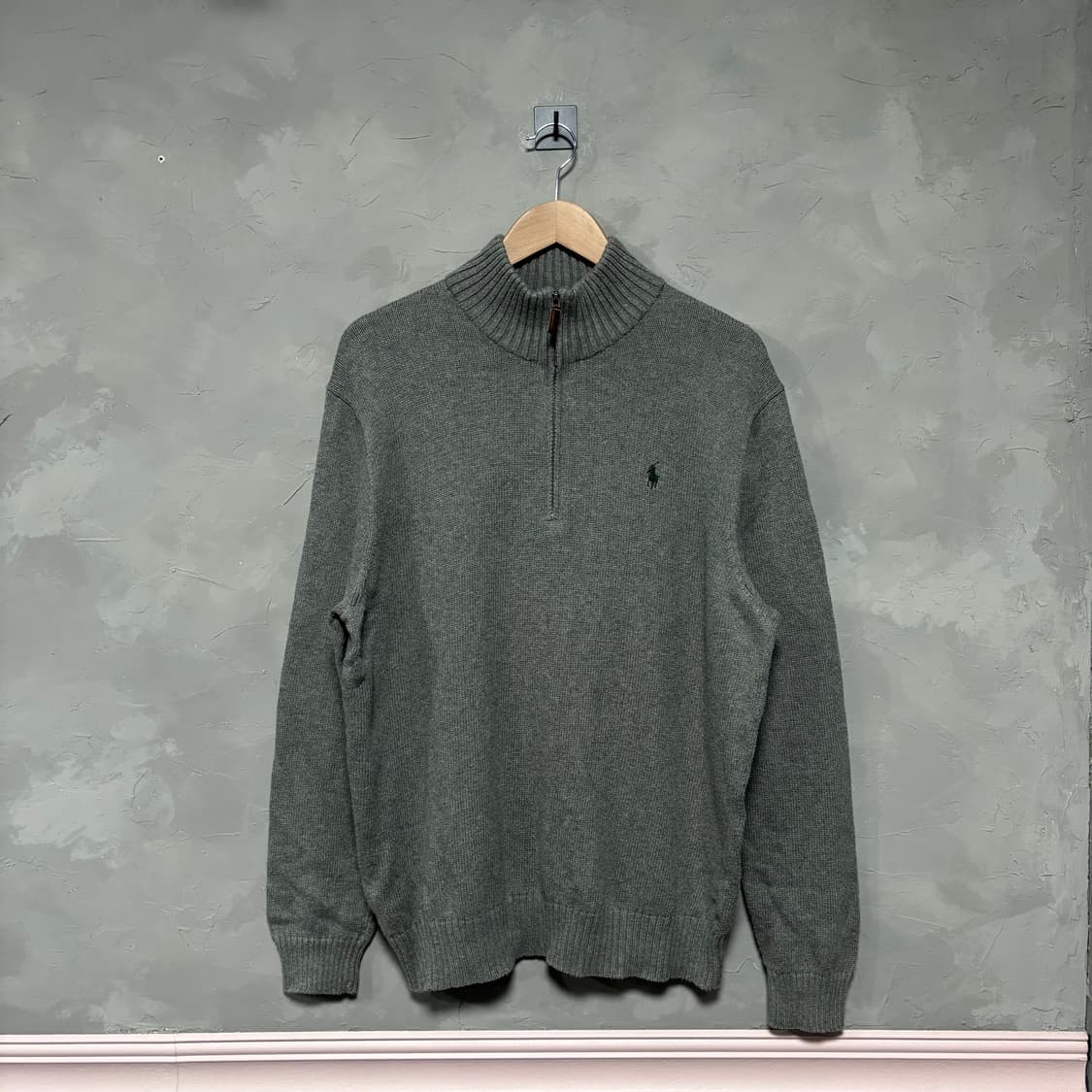 폴로 랄프로렌 신형 니트 반집업 그레이 회색 상품이미지1