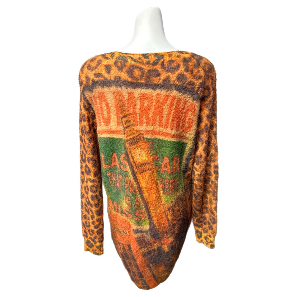 레오파드 앙고라 갸루 니트원피스 상품이미지2