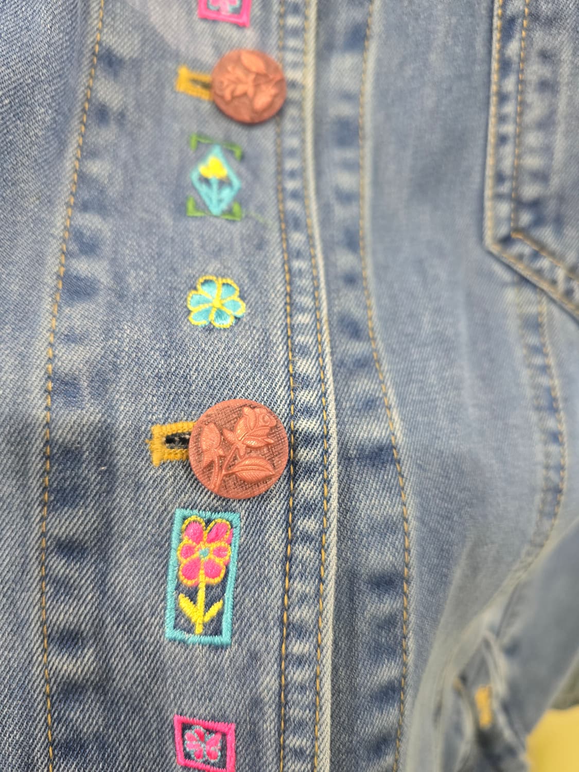 화이트호스 플라워 자수 데님 자켓 상품이미지5