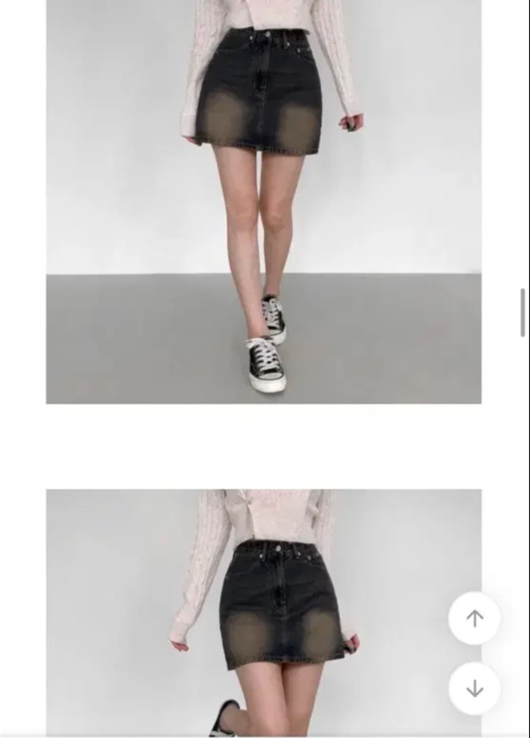 빈티지 시스루 데미지 니트 펑크 y2k 워싱 청치마 미니 데님 스커트 상품이미지6