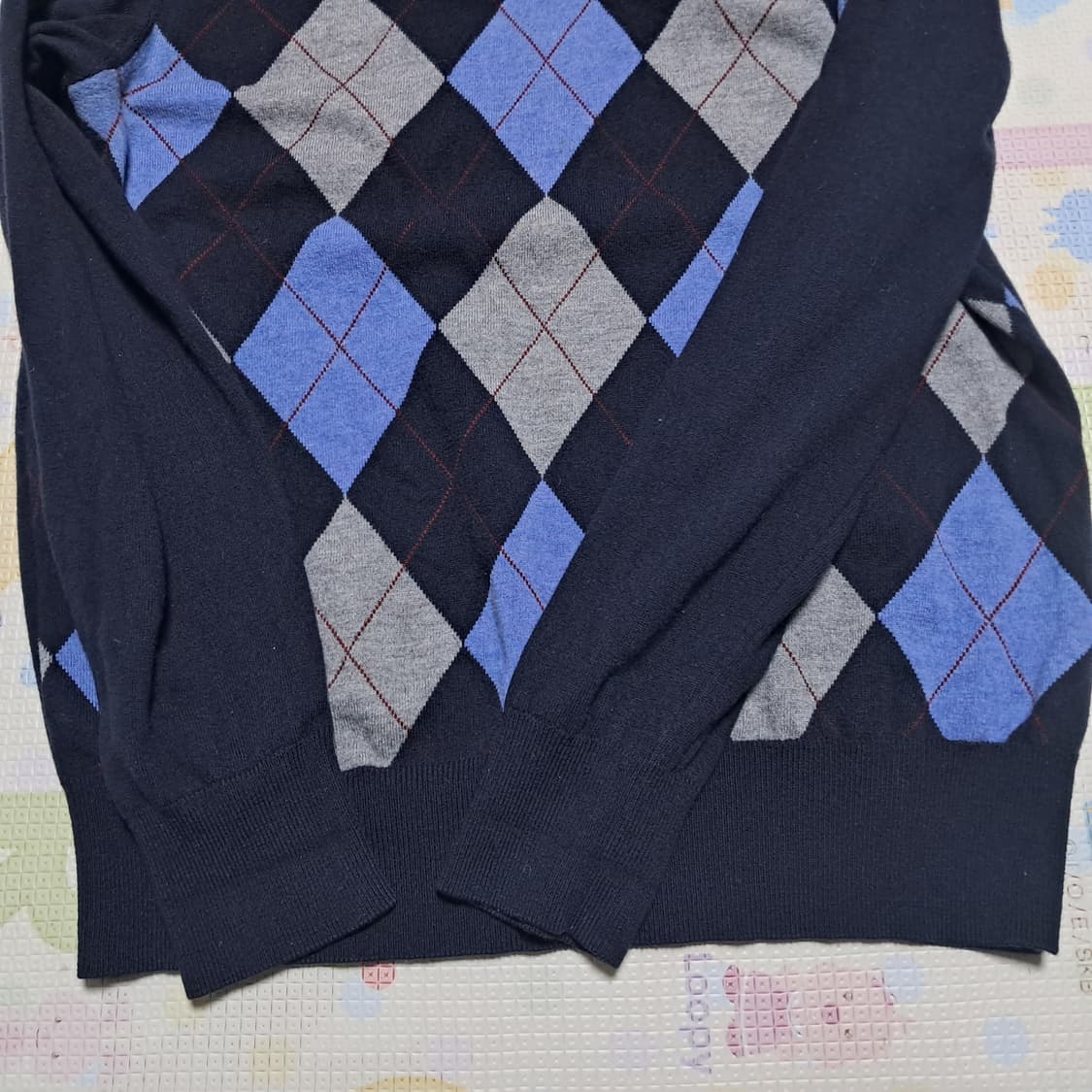 빈폴 아가일 V넥 모 100% 니트 100~105 상품이미지7