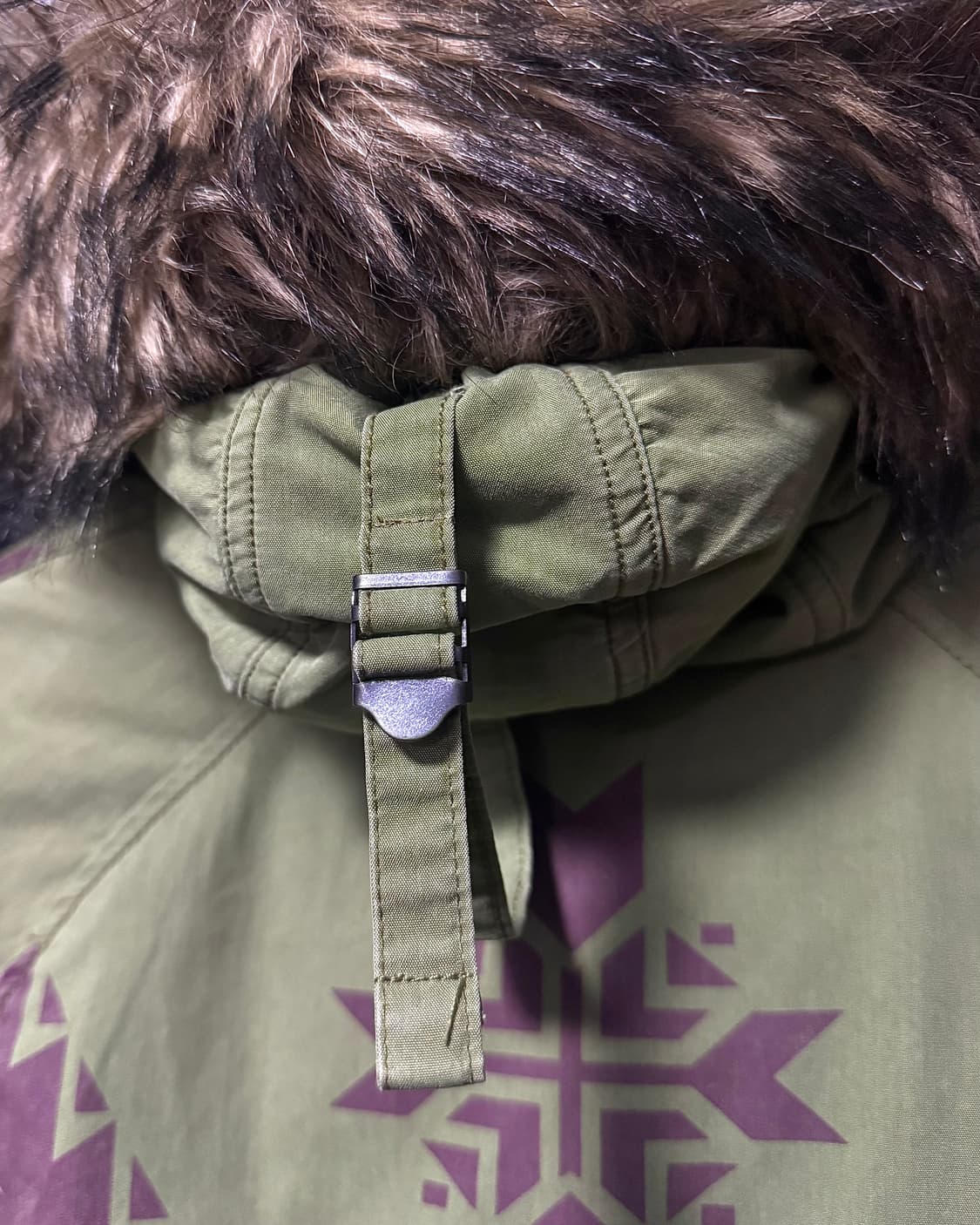 데님앤서플라이 폴로 랄프로렌 나바호 패턴 카키 피쉬테일 덕다운 패딩 야상 상품이미지8