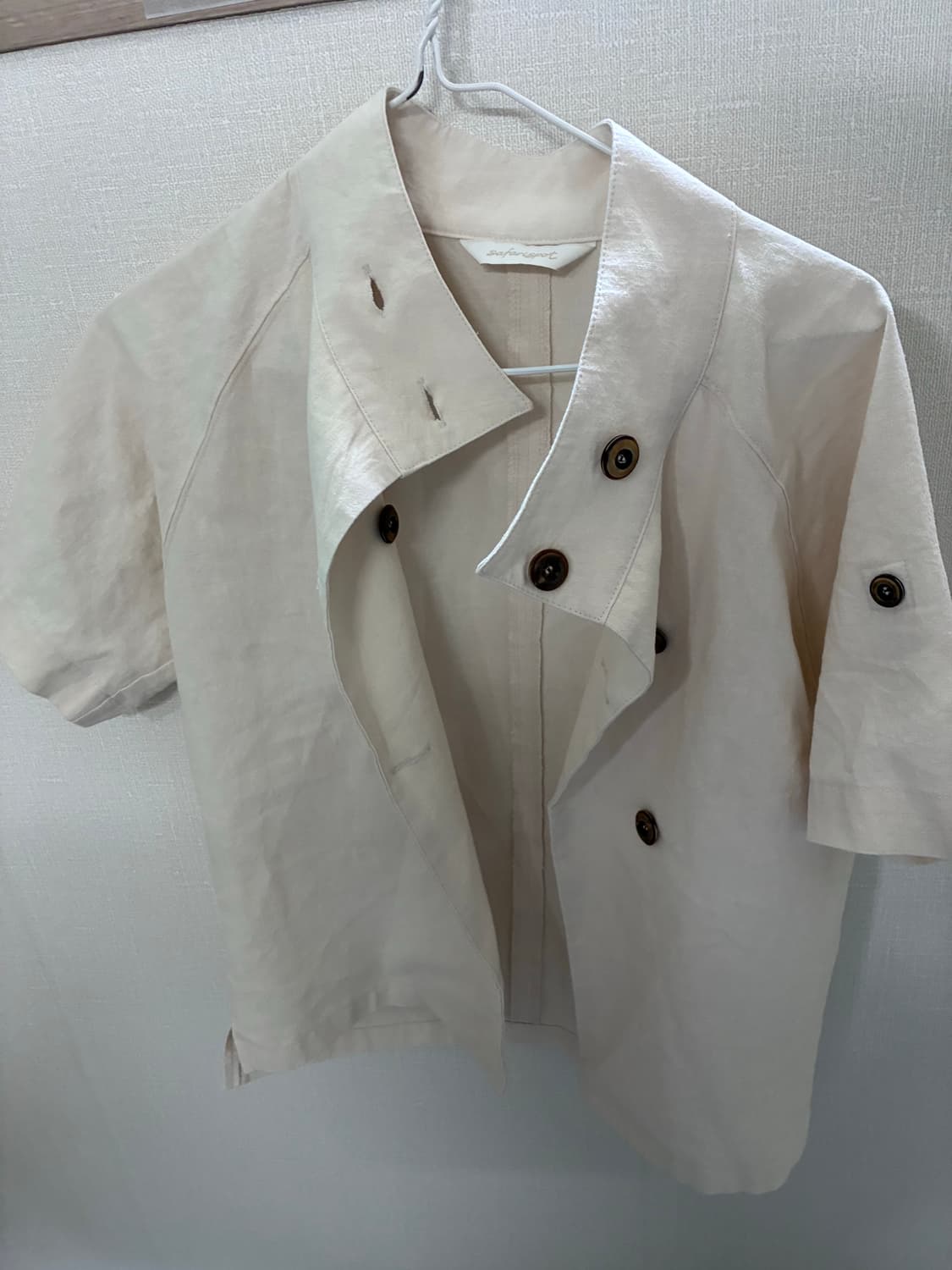 사파리 1/2 double breasted linen half shirt 상품이미지2