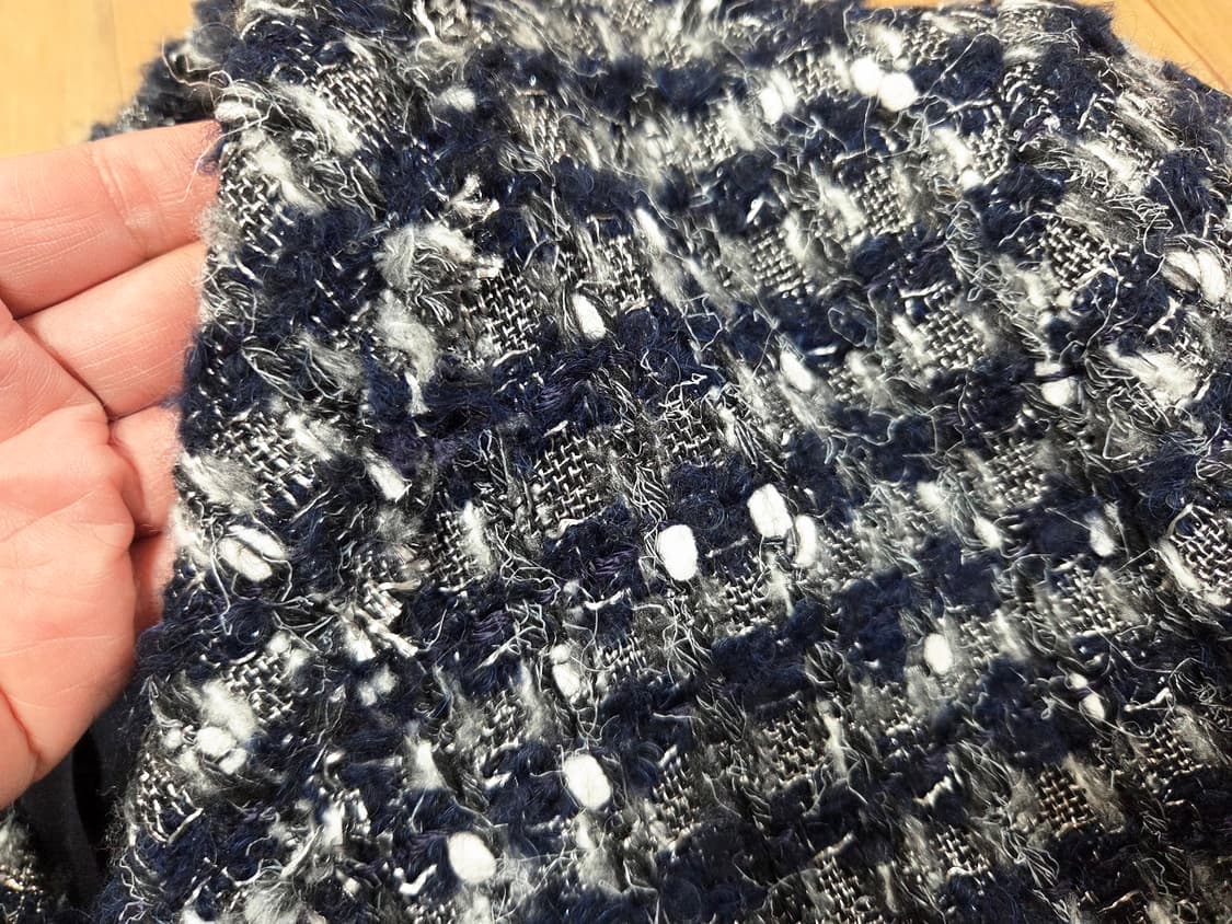 마인(MINE) 울 블렌드 칼라리스 오픈 트위드자켓 55-66 상품이미지8