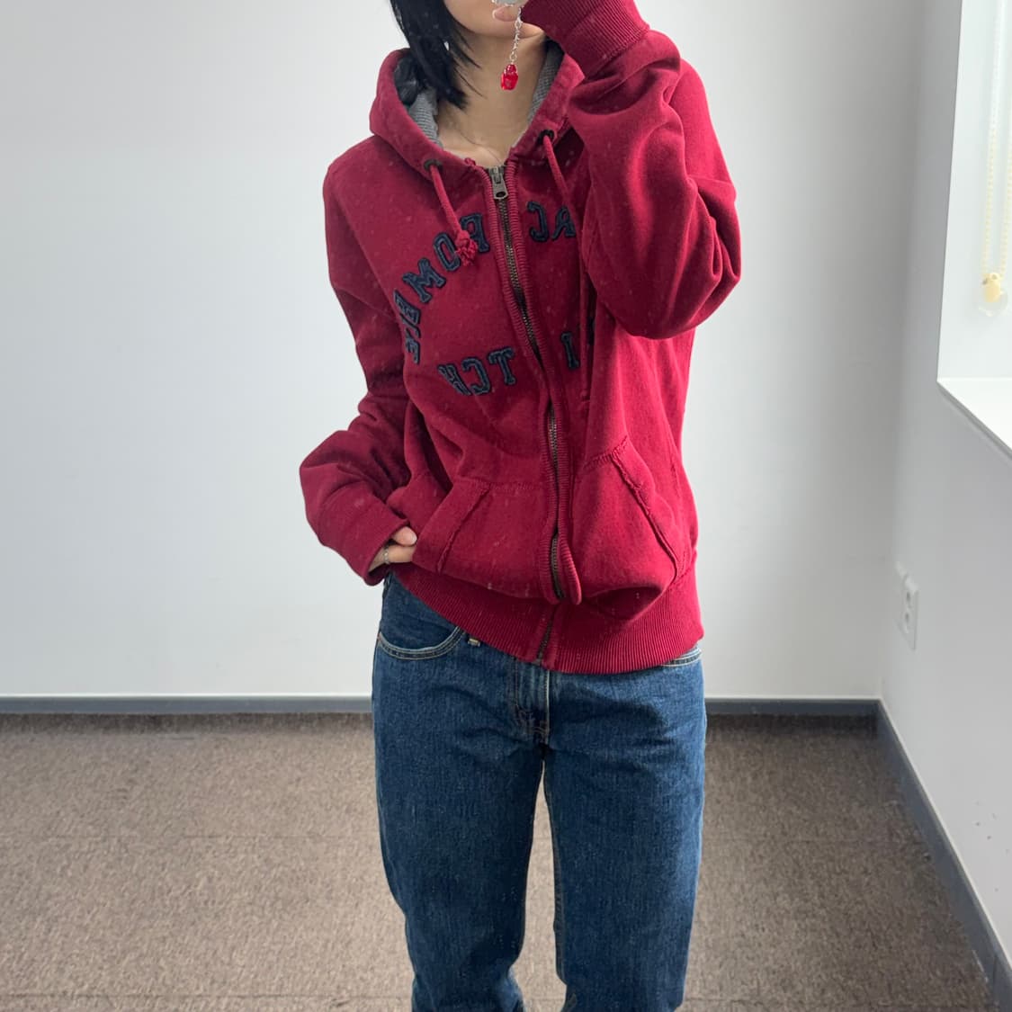 Abercrombie 아베크롬비 스펠아웃 레드 후드집업 상품이미지2