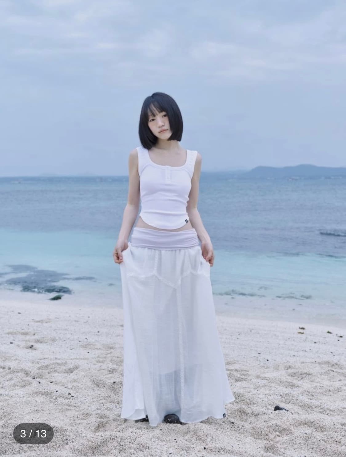 어스지구) Slim Curve Bra Sleeveless WH F 상품이미지4