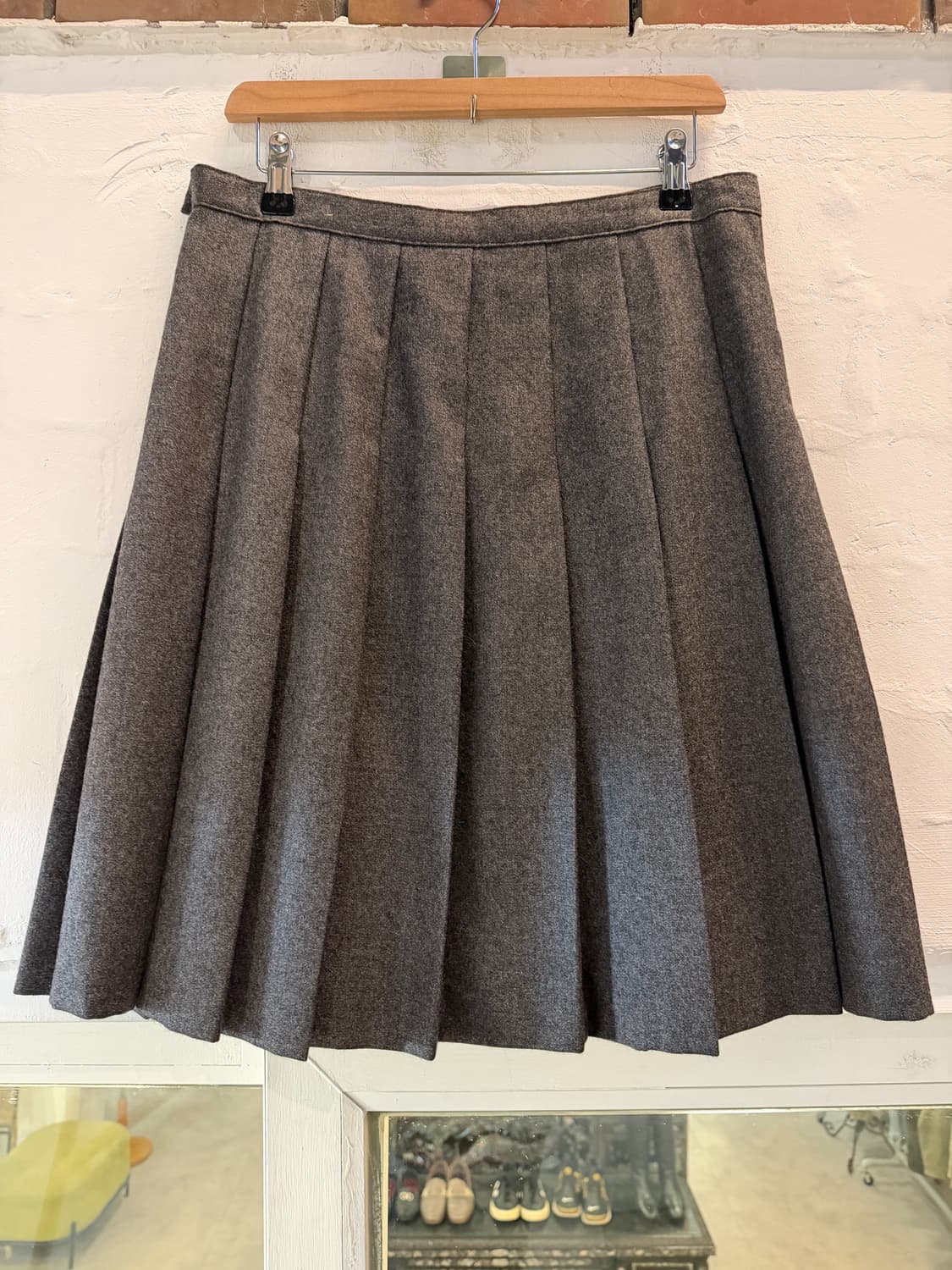 Bianca 라나 울 플리츠 스커트 그레이 42 상품이미지7