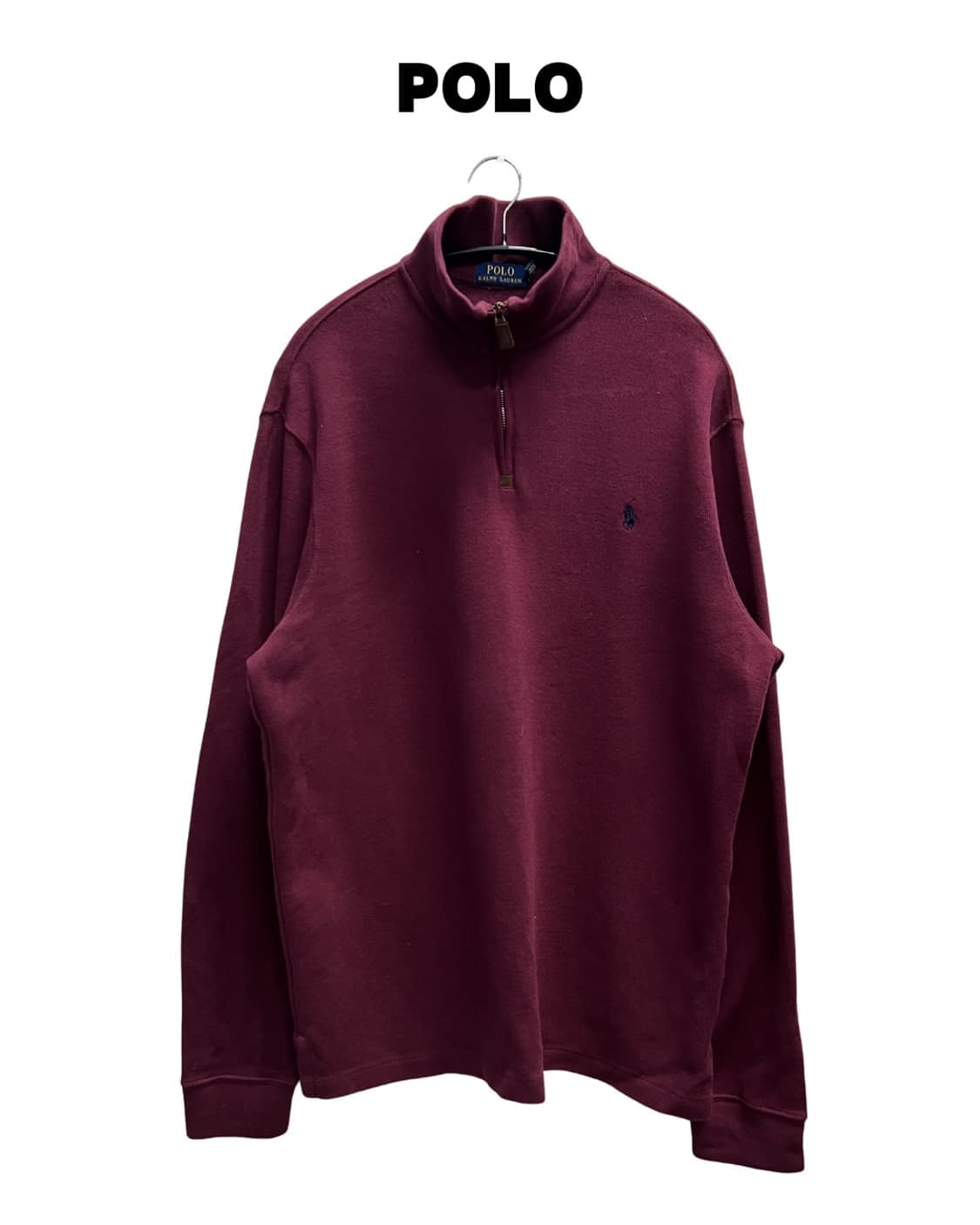 (L) 폴로랄프로렌 하프집 니트 버건디 상품이미지1